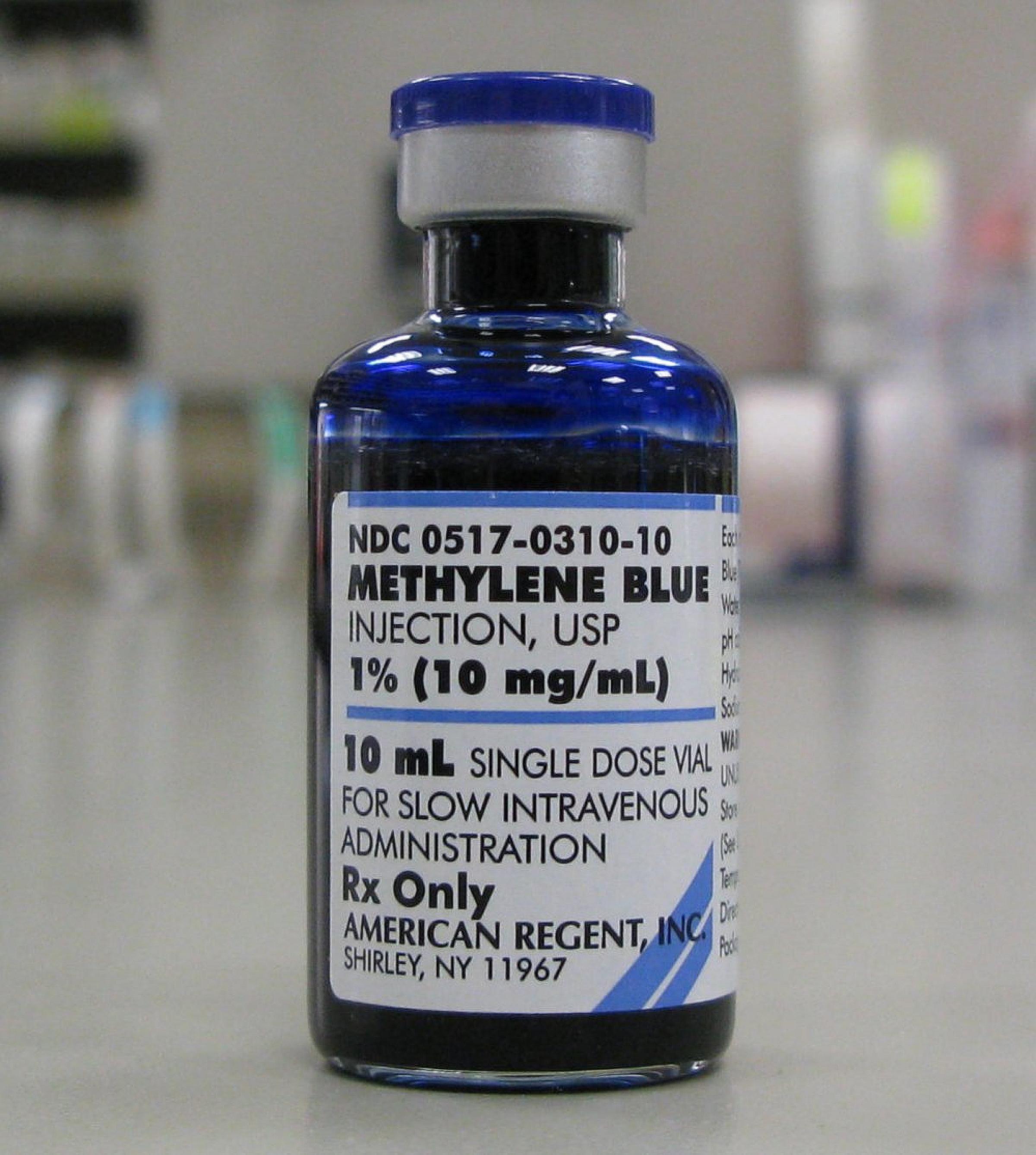 Methylene Blue medication vial