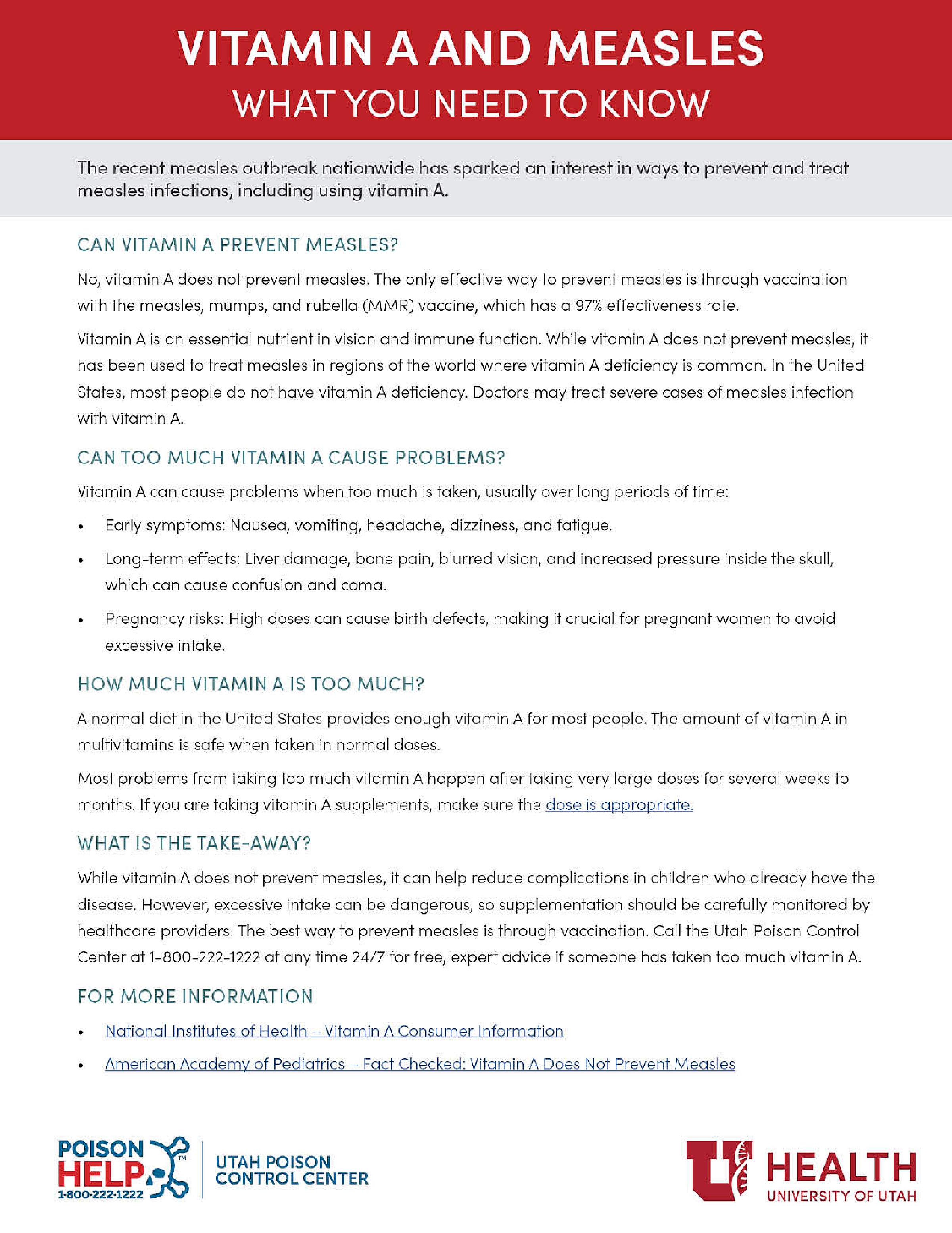 Vitamin A and Measles Flyer Image
