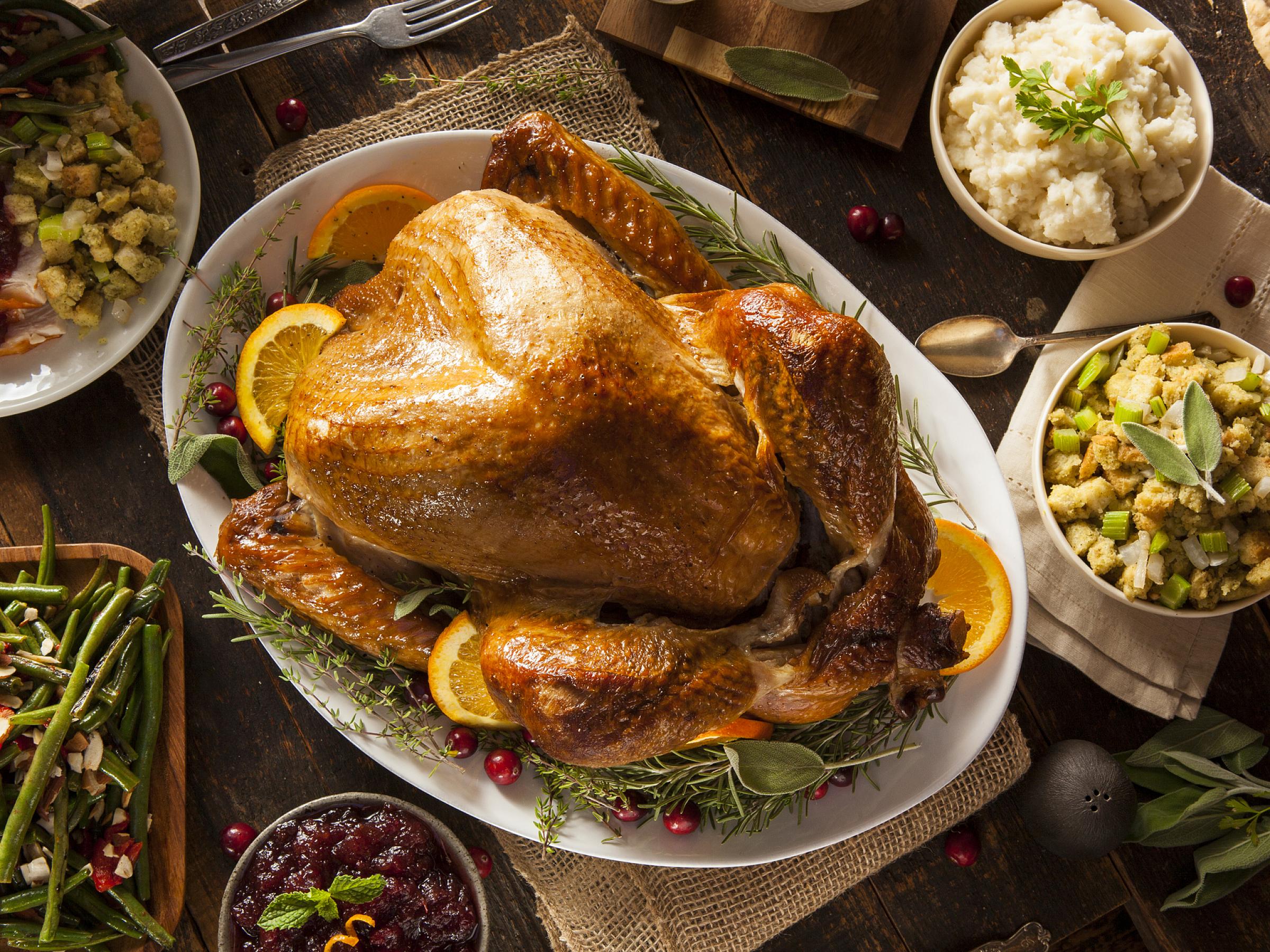 Turkey dinner with other side dishes