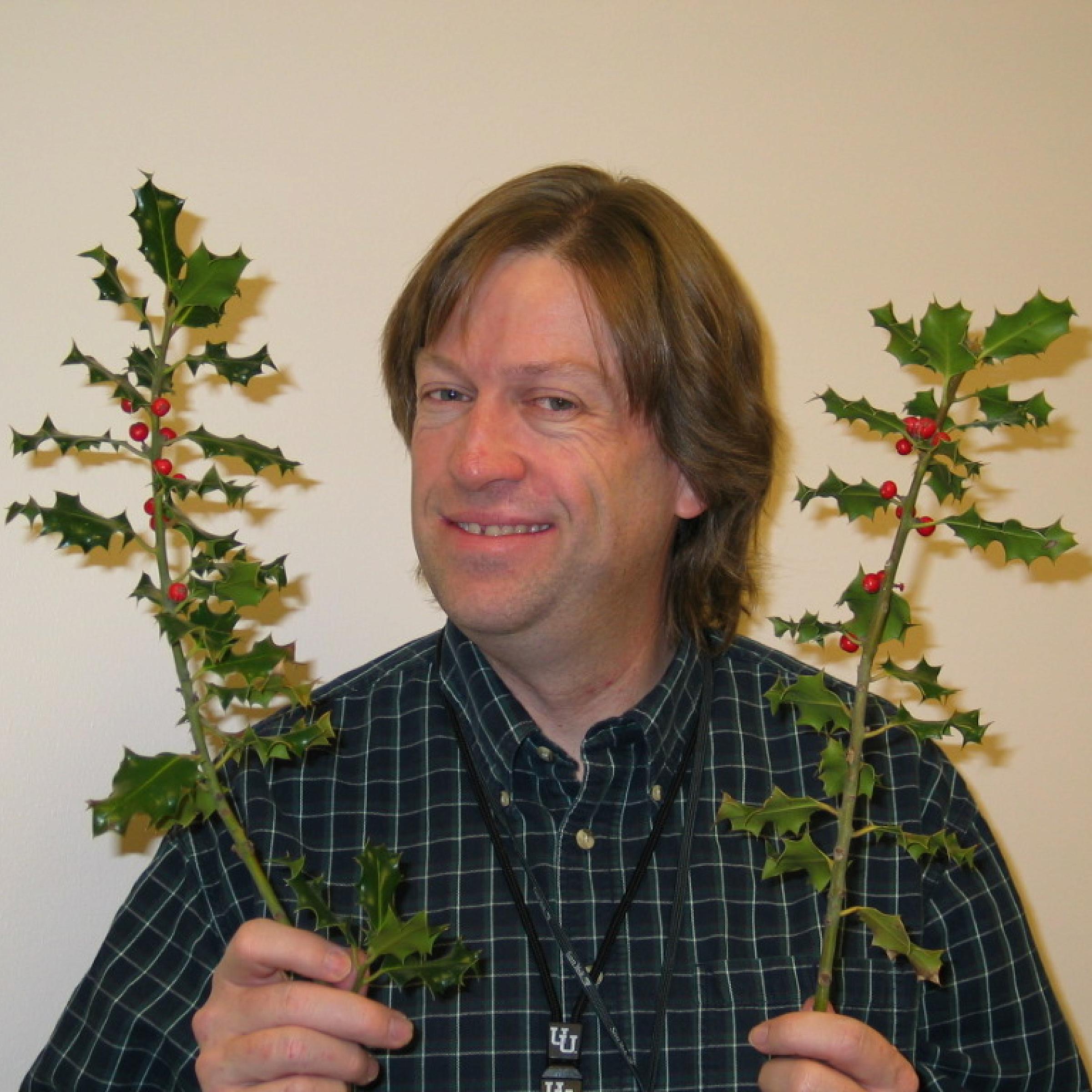 Brad with Holly plant